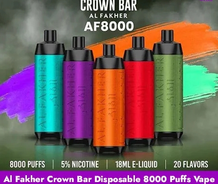 Al Fakher Crown Bar 8000 Puffs Vape: Tropische Verleiding met Aardbei Punch &ndash; Jouw Nederlandse Smaakrevolutie!